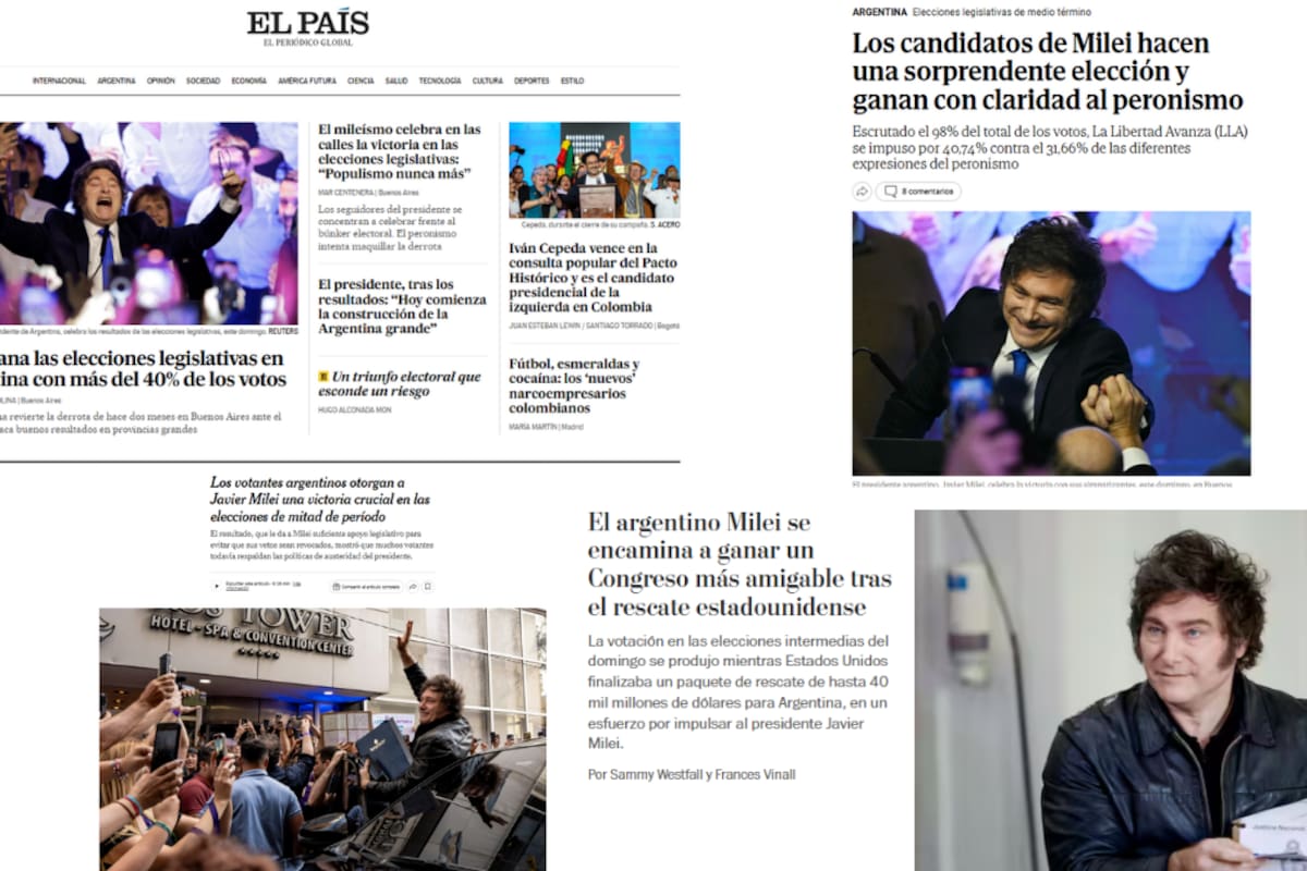 Los principales medios del mundo informaron sobre la victoria electoral del gobierno de Javier Milei