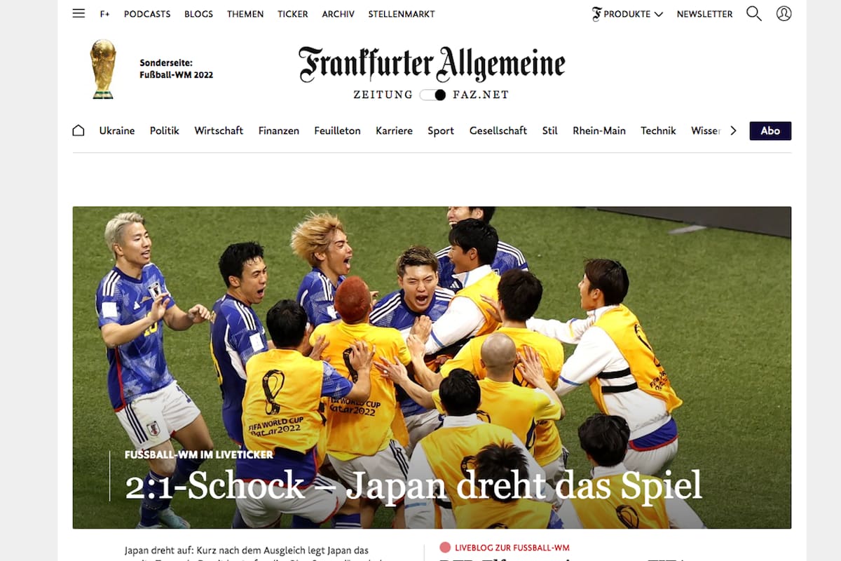 Los principales portales alemanes tras la derrota frente a Japón en el Mundial Qatar 2022