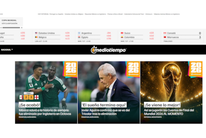 Los principales portales mexicanos tras la derrota de su selección