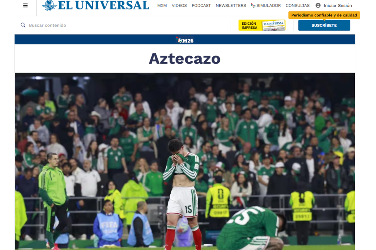 Los principales portales mexicanos tras la derrota de su selección