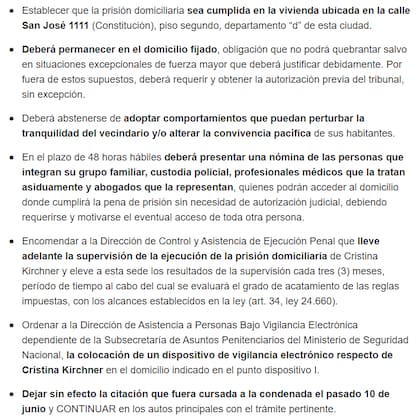 Los principales puntos de la resolución emitida por el TOF 2