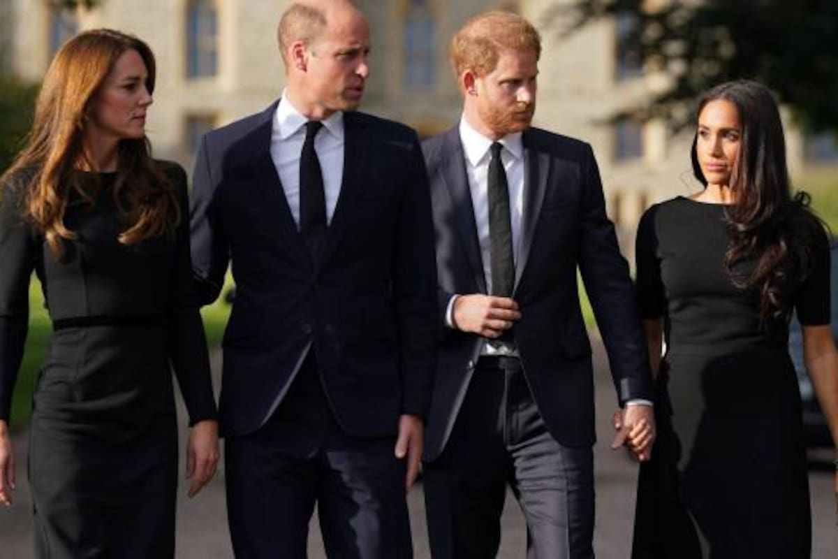 Los príncipes el día del funeral de la reina Isabel II