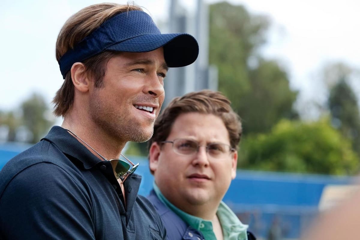 Los protagonistas de Moneyball: Brad Pitt y Jonah Hill.