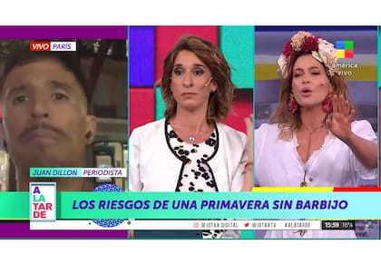 Los protagonistas del cruce fueron Juan Dillon, desde Francia, y Diana Deglauy, desde el piso de América