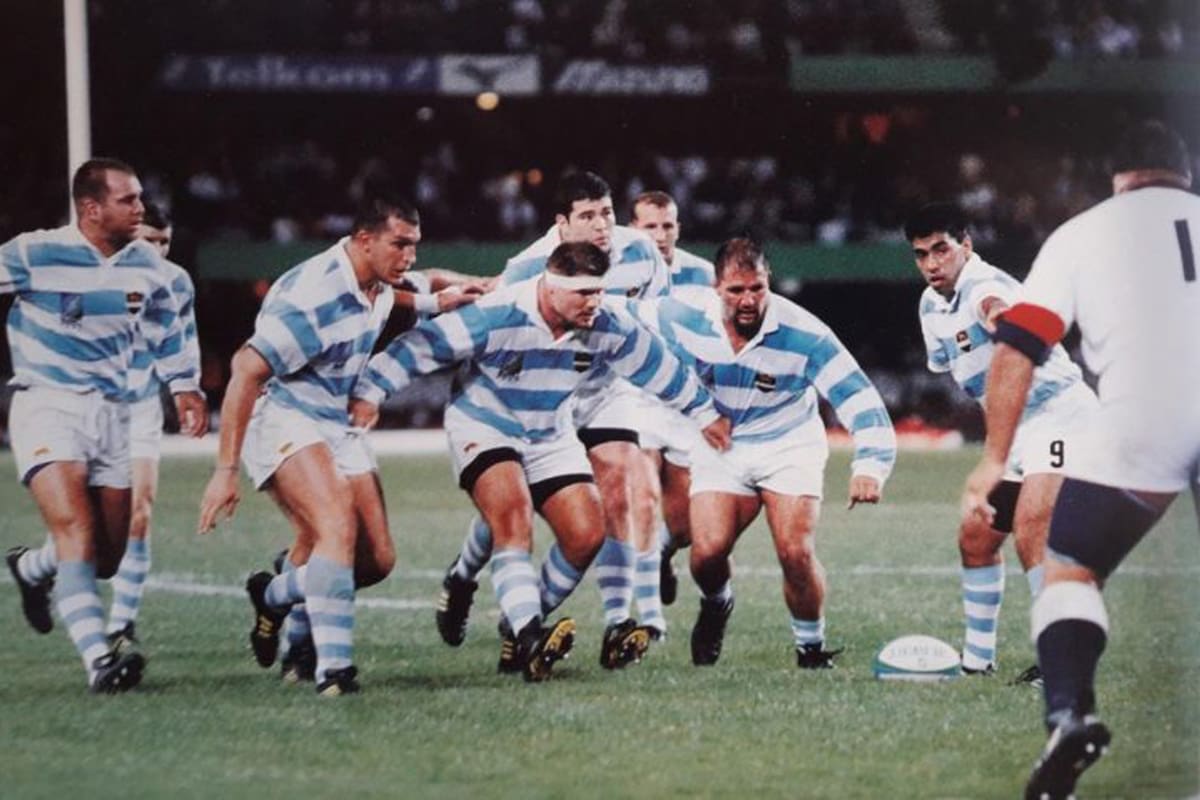 Los Pumas vs Inglaterra derrota 24-18 en Sudáfrica 1995, en el Kings Park Stadium de Durban
