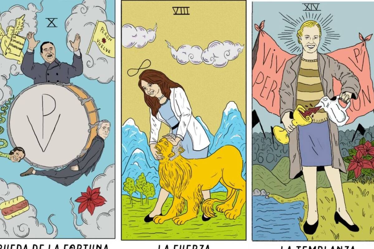 Los referentes históricos del peronismo están representados en las cartas del Tarot que pueden verse en las redes sociales