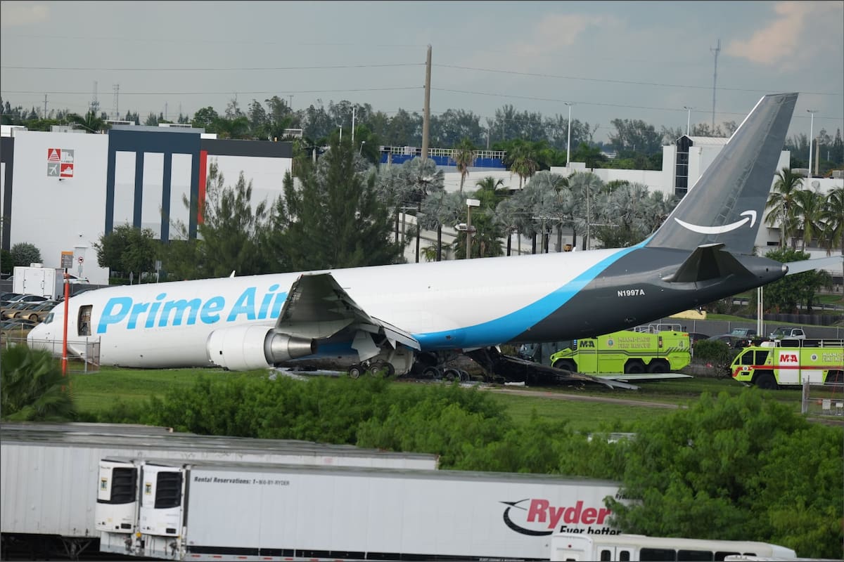 Los registros del avión muestran que fue construido hace 32 años para llevar pasajeros y en 2015 fue reconvertido a carguero para operar para Amazon Prime