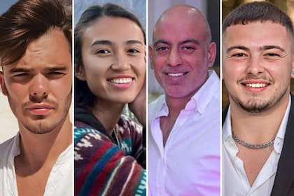 Los rehenes rescatados: Andrey Kozlov, Noa Argamani, Shlomi Ziv, y Almog Meir Jan