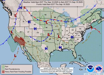 Los remanentes de la tormenta tropical Mario aportarán humedad a California, donde se pronostican acumulados de lluvia de 1 a 3 pulgadas (25 a 75 mm)