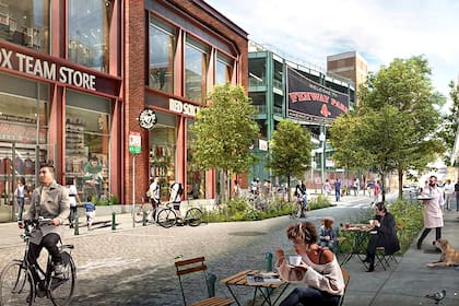 Los renders iniciales de cómo se vería el vecindario alrededor del estadio de béisbol