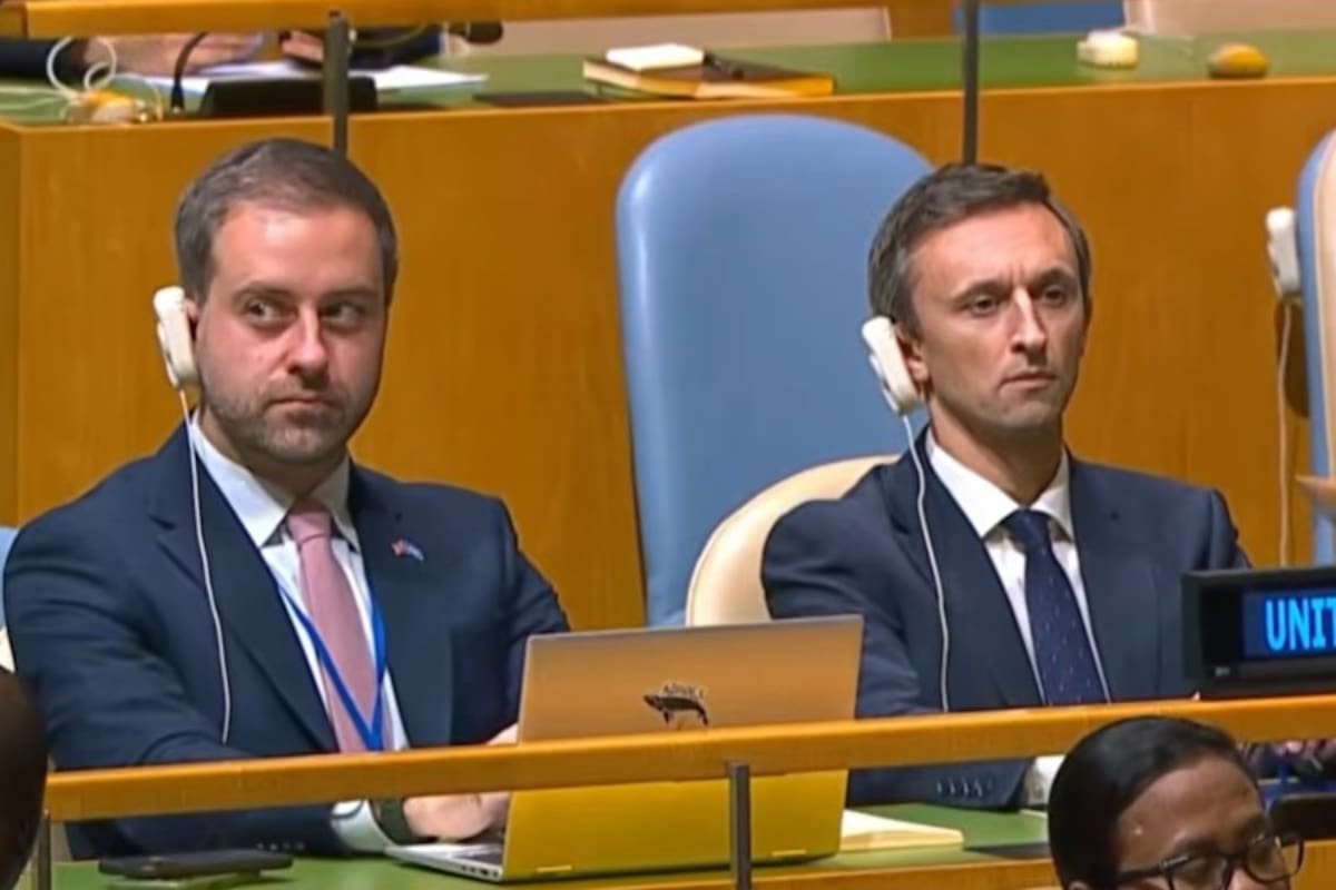 Los representantes del Reino Unido escuchan el discurso de Milei ante la Asamblea General de la ONU
