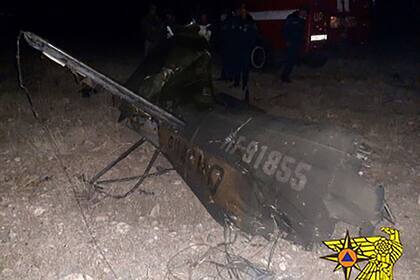 Los restos del helicóptero ruso derribado por Azerbaiyán