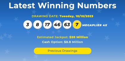 Los resultados de la lotería Mega Millions del 10 de octubre