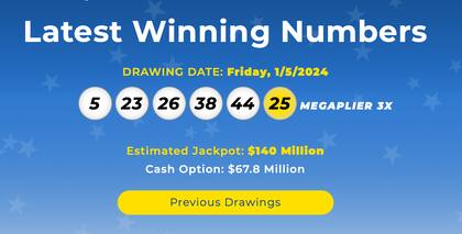 Los resultados de la lotería Mega Millions del 5 de enero