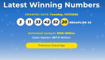 Los resultados de la lotería Mega Millions del 7 de noviembre