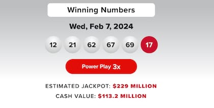 Los resultados de la lotería Powerball del 7 de febrero