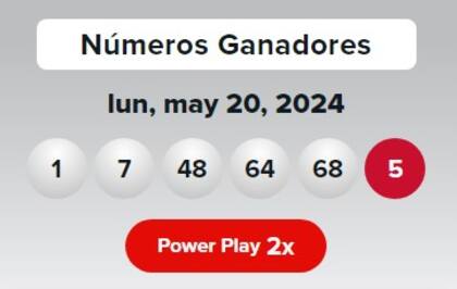Los resultados de la lotería Powerball del lunes 20 de mayo
