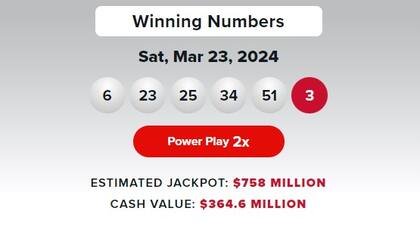 Los resultados de Powerball del 23 de marzo
