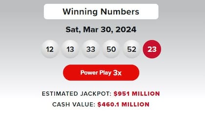 Los resultados de Powerball del 30 de marzo