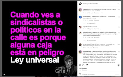 Los retuits de Milei en el día del paro