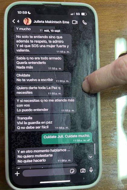Los reveladores chats entre una testigo clave y la jueza Julieta Makintach