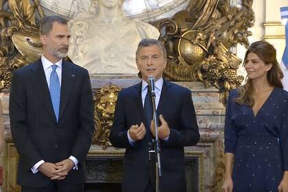 Los reyes de España, junto a Mauricio Macri y Juliana Awada en la Casa Rosada