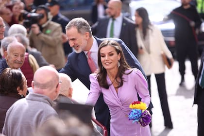 Los Reyes Felipe VI y Letizia llegan al Gran Teatro Falla para la inauguración del IX Congreso Internacional de la Lengua Española a 27 de marzo del 2023 en Cádiz