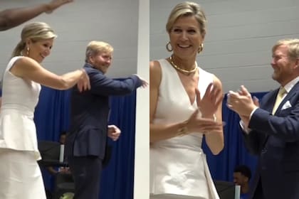 Los reyes visitaron una Universidad en Savannah, Georgia y se animaron a bailar (Foto: Captura de video / Instagram @eo_blauwbloed)