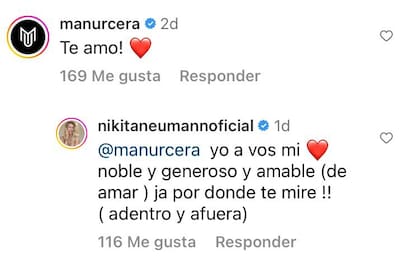 Los románticos mensajes intercambiados por la pareja en redes sociales
