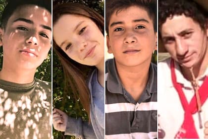 Camila López, de 13 años, Danilo Sansone, de 13, Gonzalo Domínguez, de 14, y Aníbal Suárez, de 22, murieron tras ser perseguidos por móviles policiales
