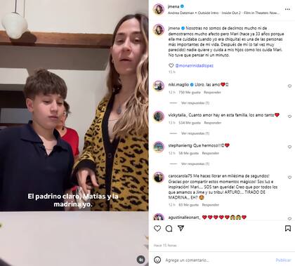 Los seguidores de Jimena Baron se emocionaron al ver el emotivo momento compartido en familia (Foto: Instagram @jmena)