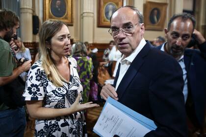 Los senadores Anabel Fernádez Sagasti (PJ) y Pablo Blanco (UCR)
