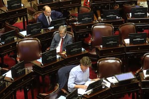 Los senadores de la UCR Pablo Blanco, Eduardo Vischi y Martín Lousteau
