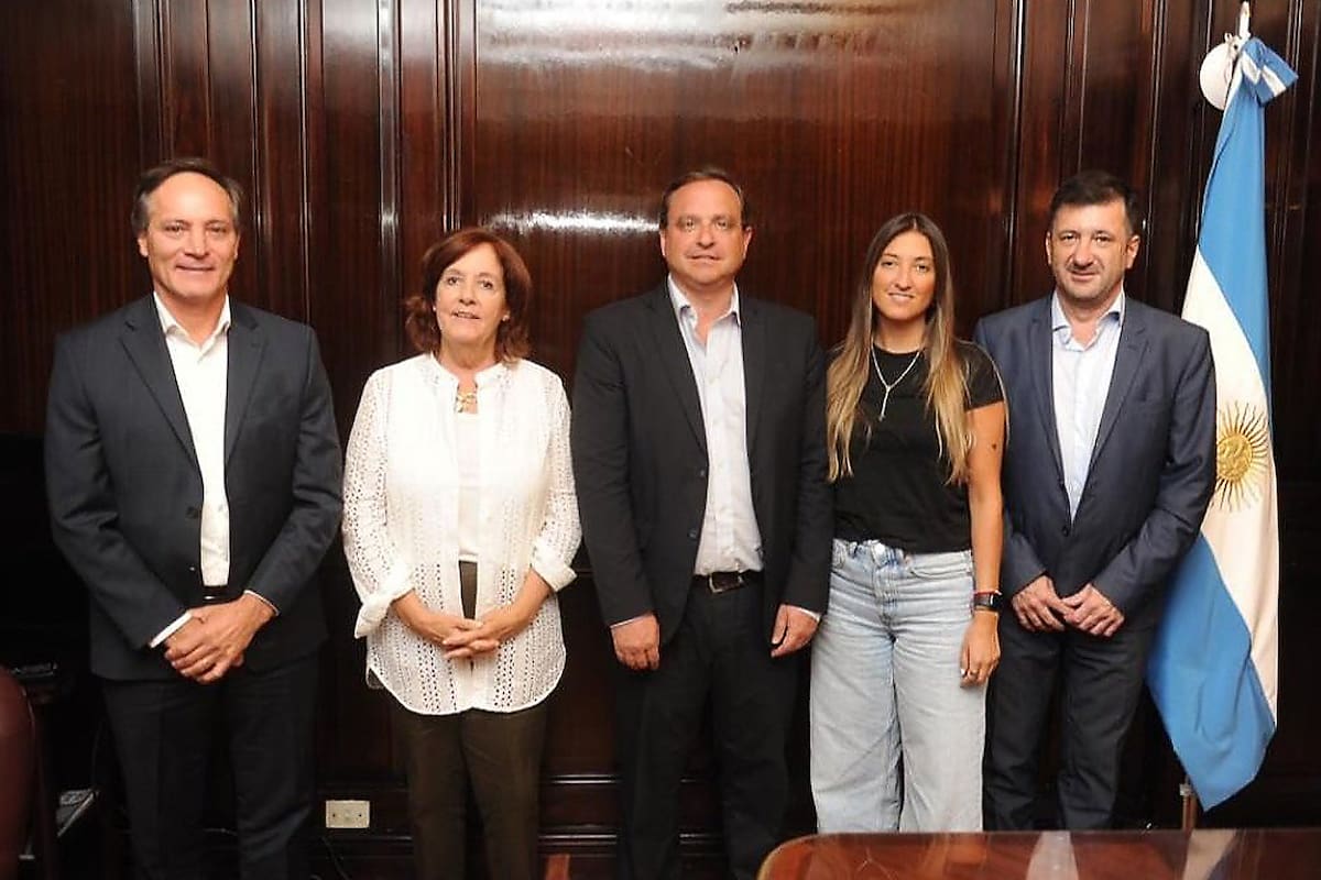 Los senadores Espínola, Vigo, Snopek, Catalfamo y Kueider, hoy en la Cámara alta