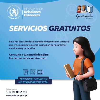 Los servicios en el Consulado de Guatemala son gratuitos (X @Consulguatesf)