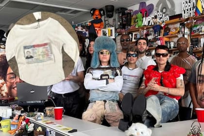 Los sesionistas argentinos que tocaron con Ca7riel y Paco Amoroso en Tiny Desk vistieron remeras con fotos de sus visas de trabajo