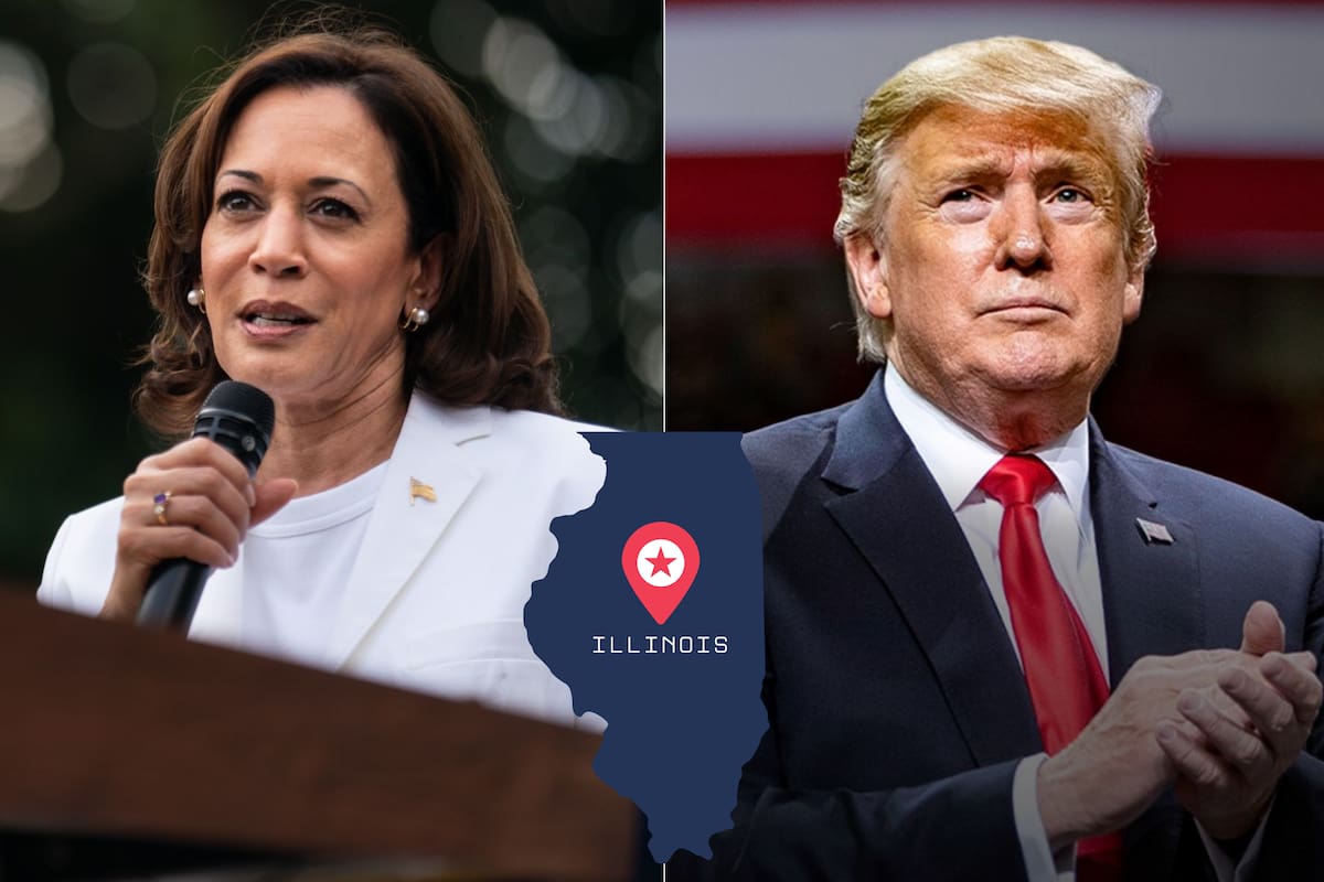 Los sondeos en Illinois favorecen a la candidata demócrata, Kamala Harris; frente al republicano Donald Trump