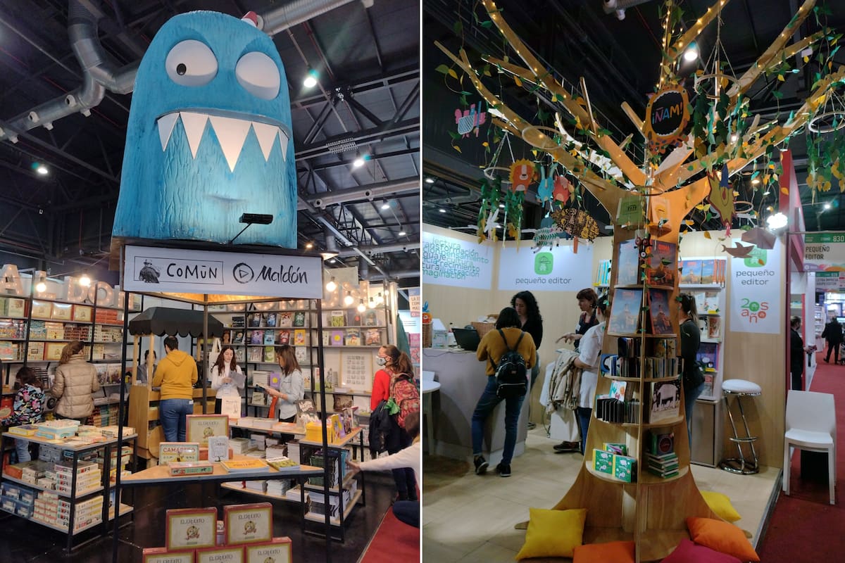 Los stands de La Editorial Común y de Pequeño Editor