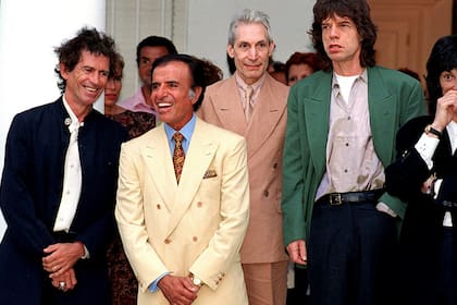 Los Stones y el ex presidente Carlos Menem