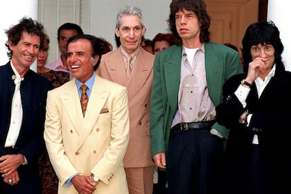Los Stones y el ex presidente Carlos Menem