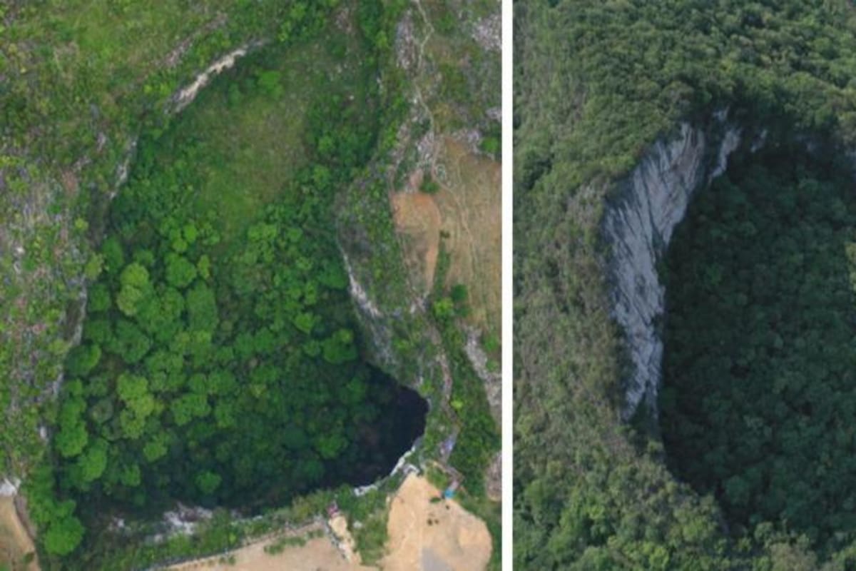 Los sumideros de la provincia china de Guangxi se convirtieron en una atracción turística.