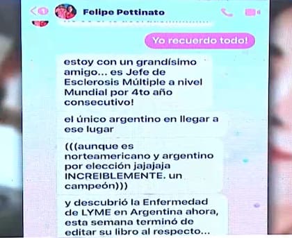 Los supuestos chats de Felipe Pettinato hablando sobre Melchor Rodrigo (Foto: Captura de video)
