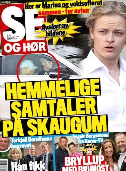 Los tabloides y medios de Noruega se hicieron eco del episodio violento de Marius Borg; en este caso, la revista Se og Hor muestra reveladores fotos de "Marius y su víctima de violencia"