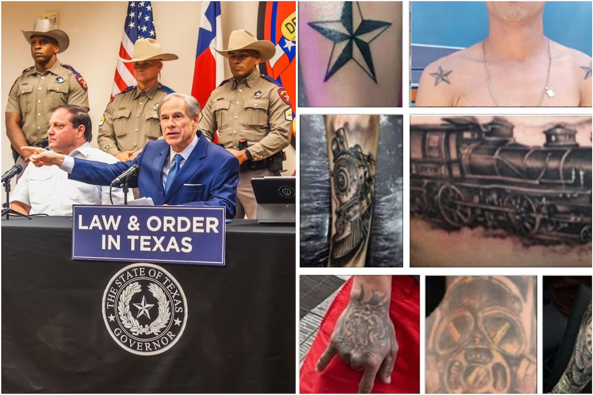 Los tatuajes de los miembros del Tren de Aragua fueron difundidos por el DPS de Texas