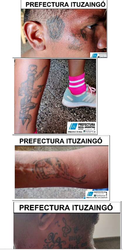 Los tatuajes del sospechoso