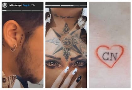 Los tatuajes que se hicieron Nodal y Belinda en honor a su relación (Foto: Instagram)
