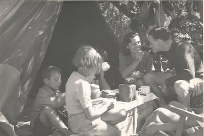 Los Thumann de campamento.