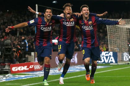 Los tiempos felices de Barcelona, con Suárez, Neymar y Messi a puro grito de gol