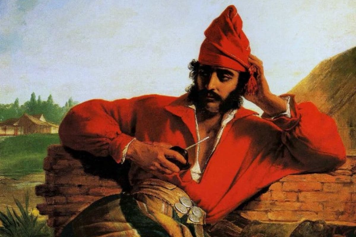 Los tiradores se hallan presente en nuestra iconografía en varios artistas. Uno de los más interesantes es el “Soldado de la guardia de Rosas”