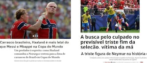 Las tapas de los diarios de Brasil tras la eliminación del equipo de Ancelotti en el Mundial 2026